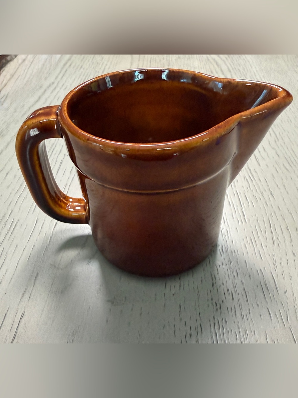 Vintage Brown Pottery Creamer/Pitcher Jug- USA